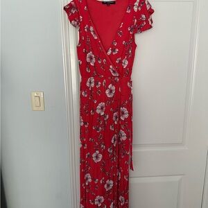 One Clothing Red Floral Maxi Dress